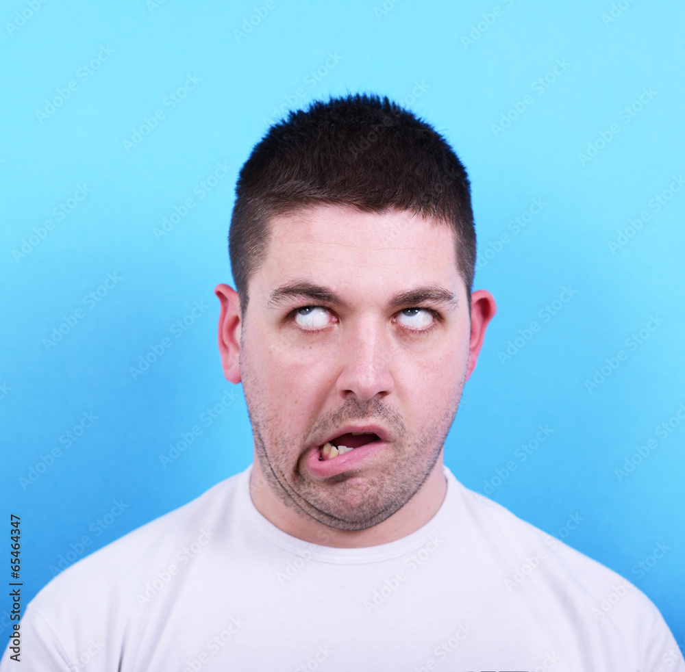 Obraz premium Portrait of man with funny face