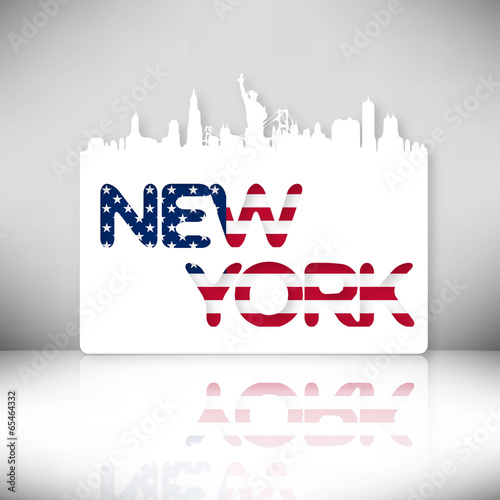 New York USA skyline silhouette vector design.