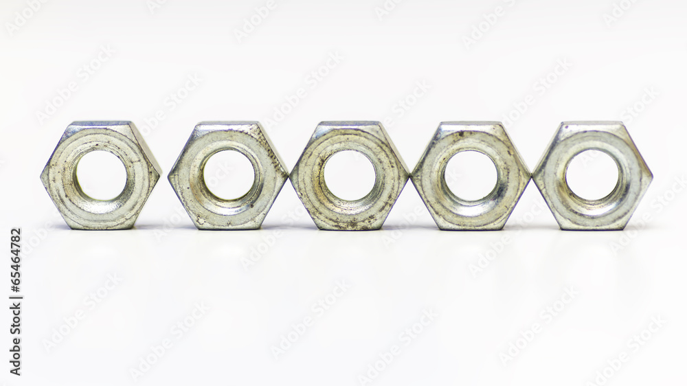 Arranged nuts isolated on white background Arranged nuts isolated on white background
