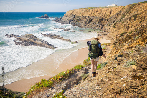 woman on hiking trail