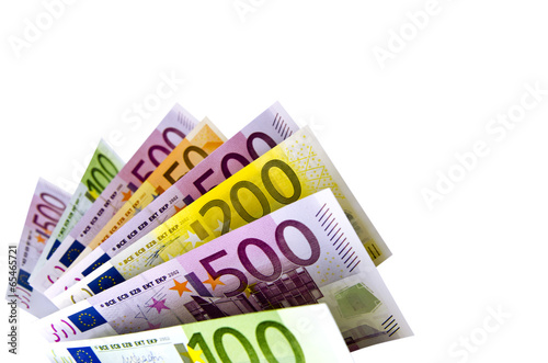 Ein Fächer mit Euro-Geldscheinen photo