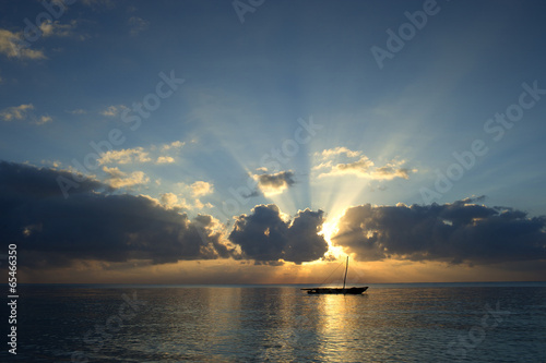 radiant sunset on the sea