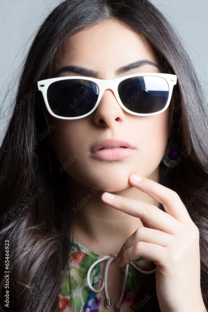 beautiful model with sunglasses, perfect skin beautiful model with sunglasses, perfect skin