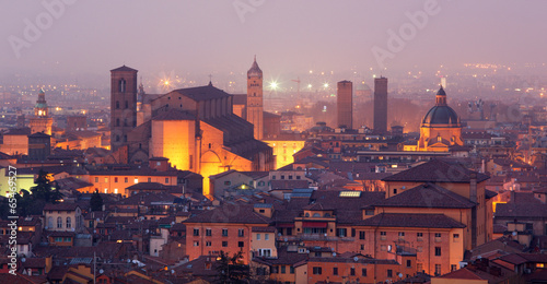 Bologna - Outlook to Bologna old town and cathedral San Petronio