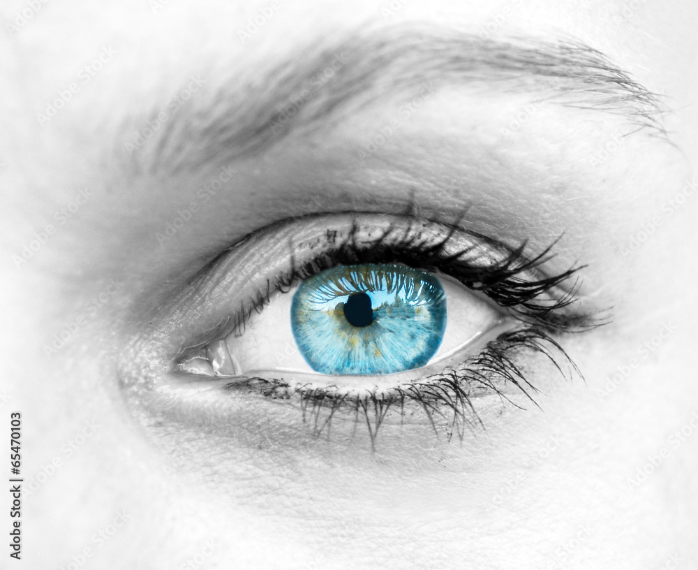 Naklejka premium Beautiful blue woman eye