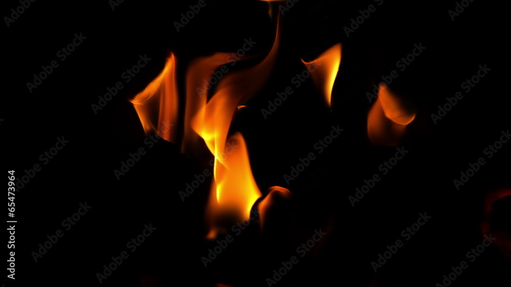 Flames burning on black background Flames burning on black background
