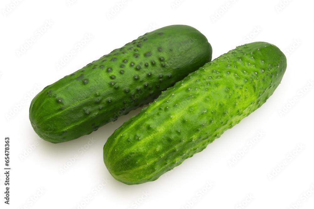 Two cucumbers on a white background Two cucumbers on a white background