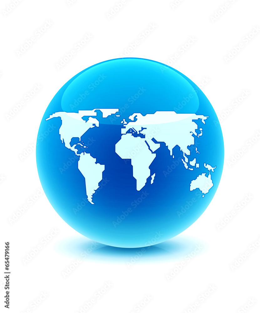 Naklejka premium Blue world globe