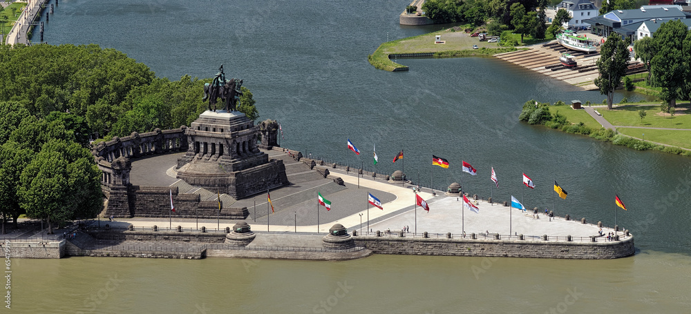 German Corner (Deutsches Eck) in Koblenz, Germany