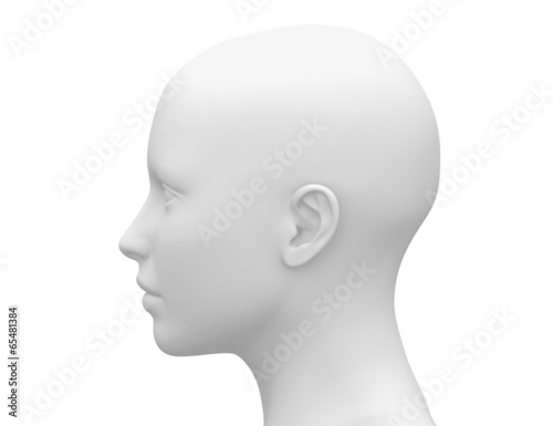 Blank White Female Head - Side view photo