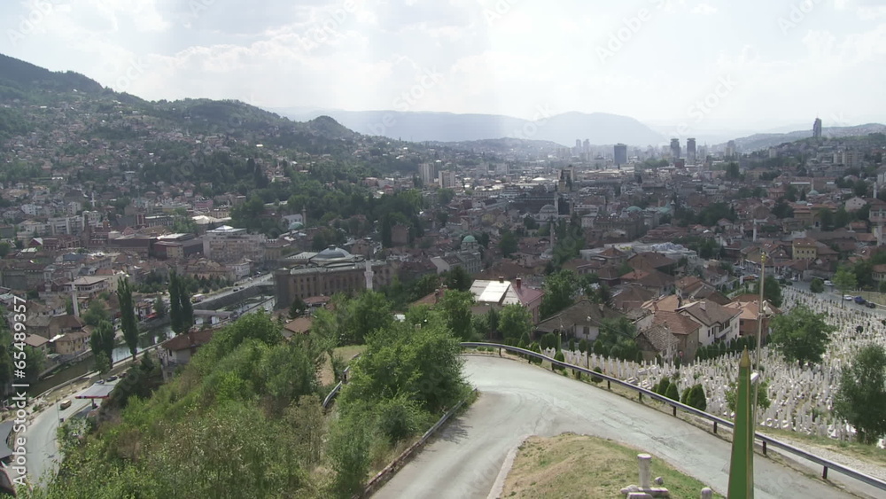 Panorama of Sarajevo with Gazi Husrev mosque Panorama of Sarajevo with Gazi Husrev mosque