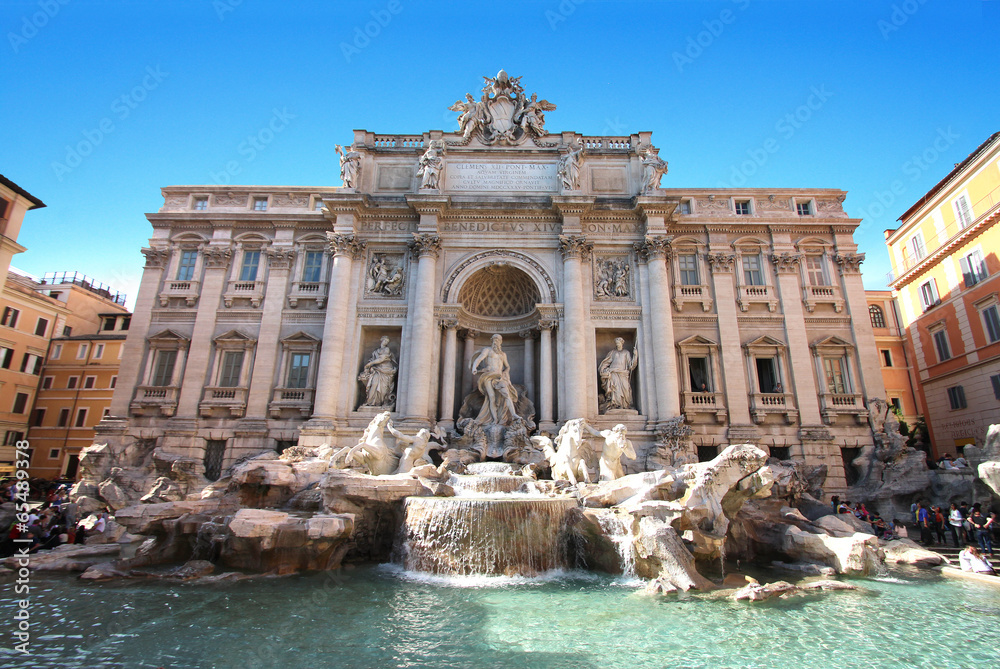 Naklejka premium Rome - Trevi fountain - Fontaine de Trevi