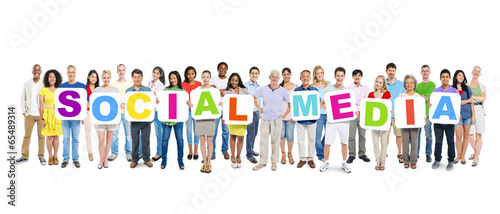 Group of Multi-Ethnic People with Social Media Concept