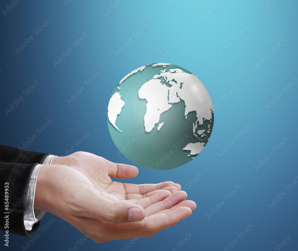holding a glowing earth globe in his hands holding a glowing earth globe in his hands