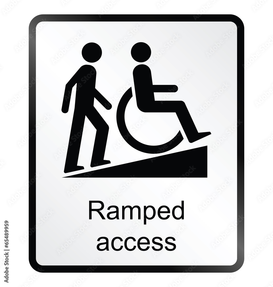 Ramped access public information sign Ramped access public information sign