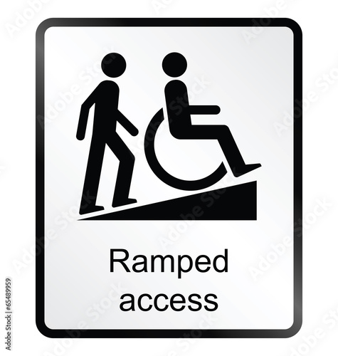 Ramped access public information sign