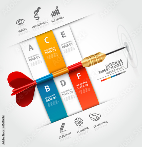 Business concept target marketing dart idea.