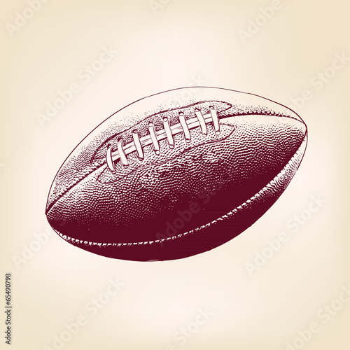 rugby ball hand drawn vector llustration realistic sketch