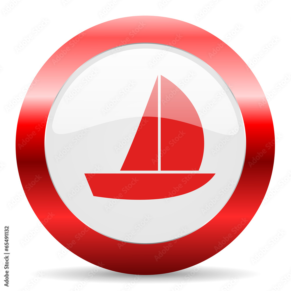 yacht glossy web icon