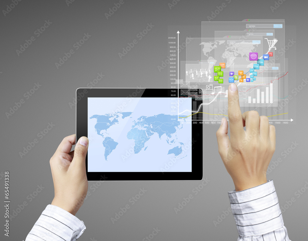touch- tablet in hands touch- tablet in hands