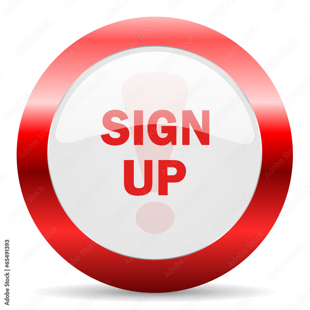 sign up glossy web icon