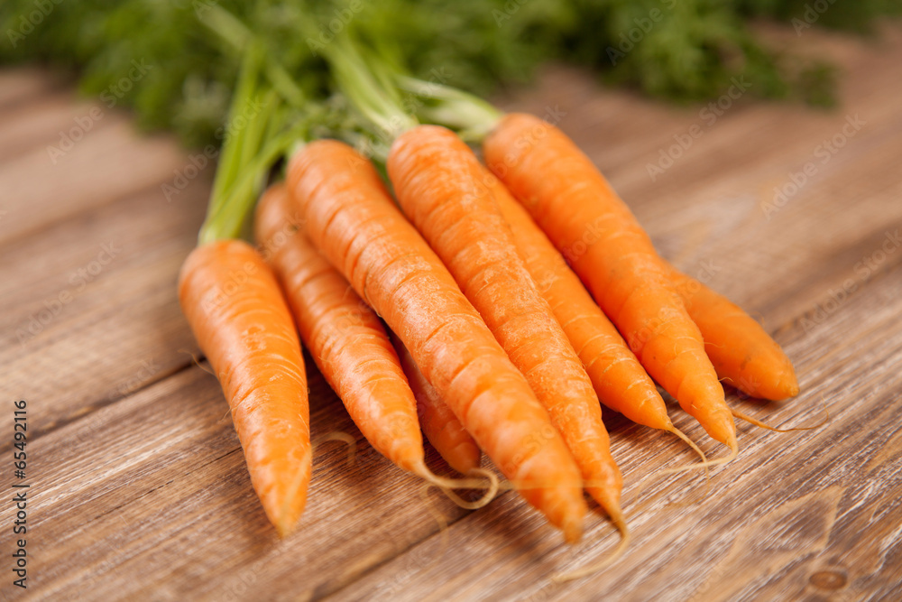 Carrot on a wooden table