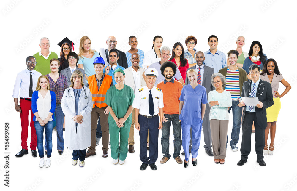 Group of Multiethnic Mixed Occupations People