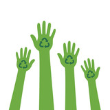 Recycle design. Hands with recycle symbol.
