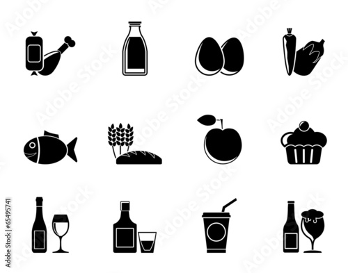 Silhouette Food, drink and Aliments icons