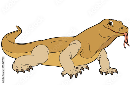 Tableau sur toile Cartoon animal - goanna - illustration for the children