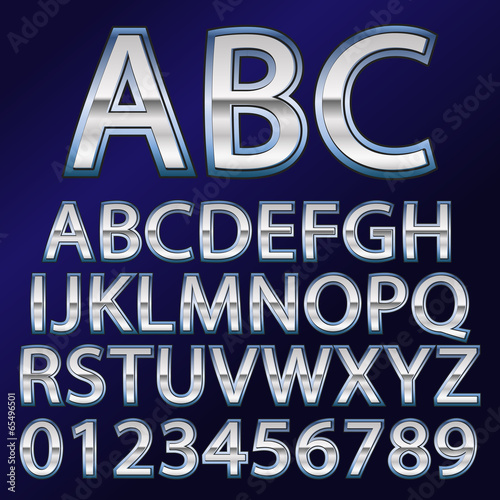 Vector illustration of a metal like font