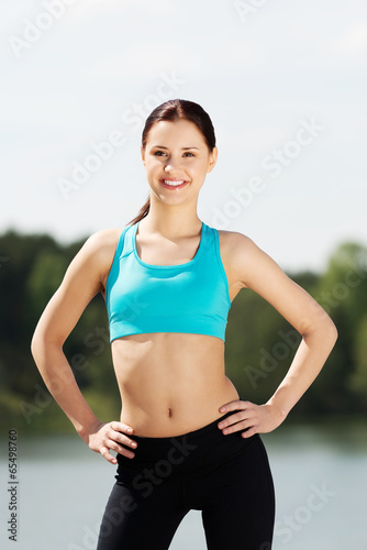 Woman exercising outdoors