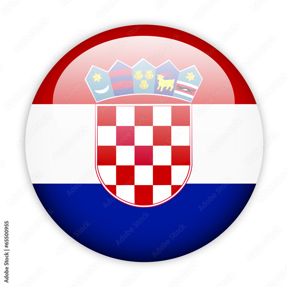 Naklejka premium Croatia flag button