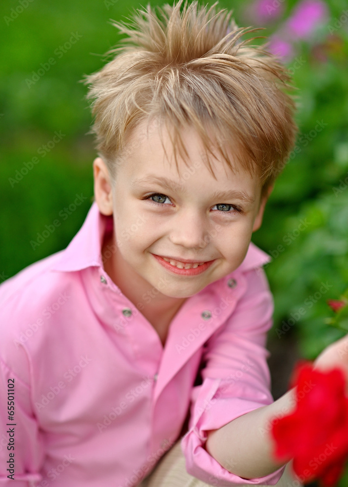 Portrait of a boy on vacation in summer camp Portrait of a boy on vacation in summer camp