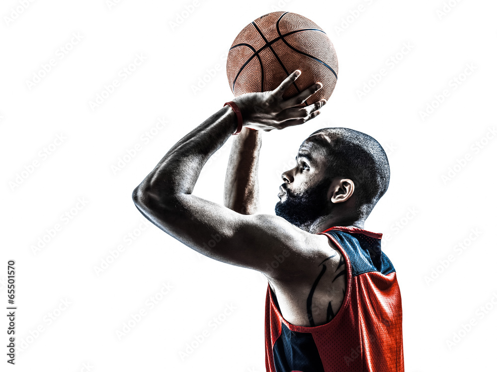 african man basketball player free throw silhouette african man basketball player free throw silhouette