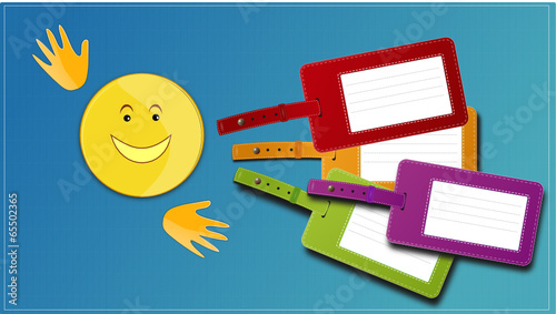 Étiquettes bagages et smileys
