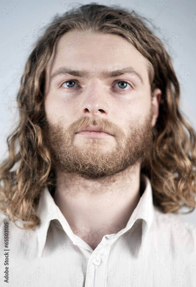 young Man with long Hairs young Man with long Hairs