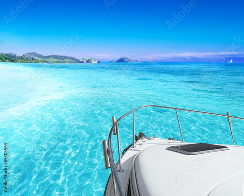 View of tropical sea from yacht © silvae