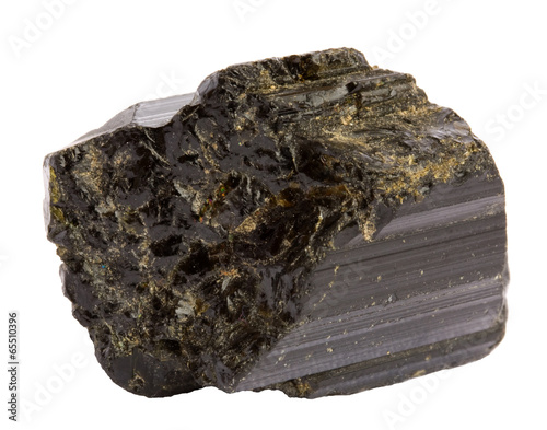 Tourmaline mineral isolated on white photo