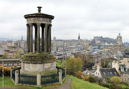 Calton Hill Dugald Stewart Monument, Edinburgh, Scotland, UK