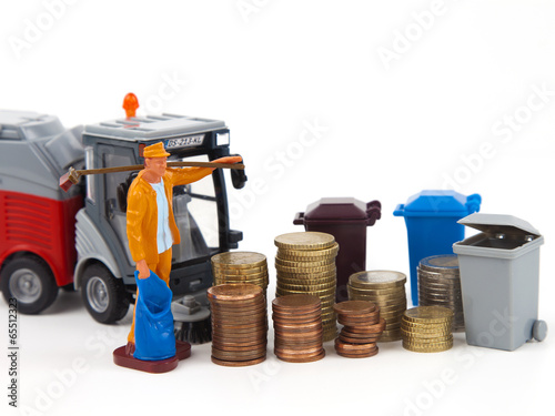 Müllmann mit Geld photo