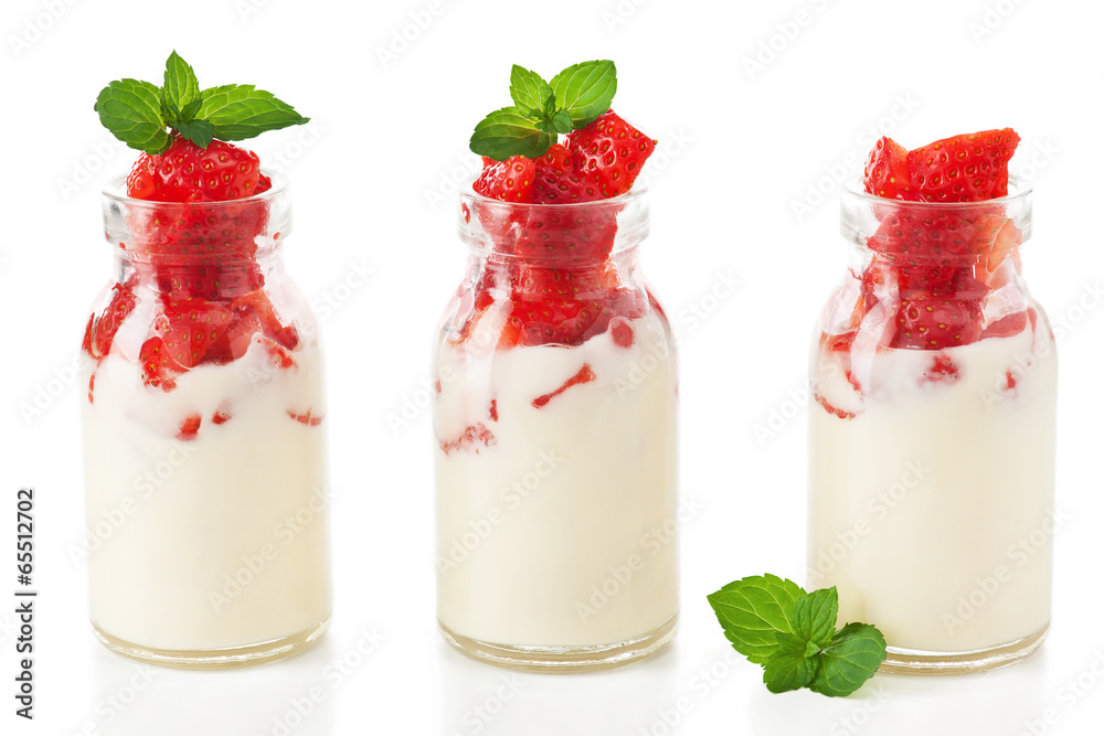 Erdbeeren auf Joghurt Erdbeeren auf Joghurt