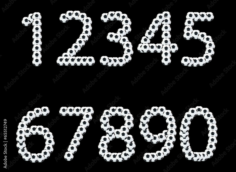 Number ball is one to zero on black background. Number ball is one to zero on black background.