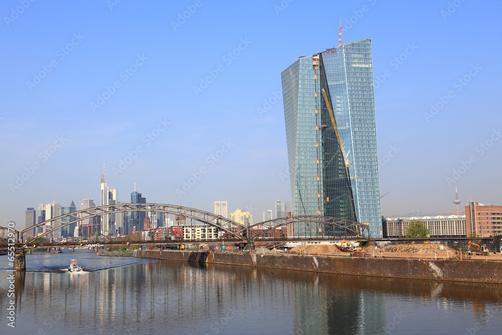 Naklejka premium Frankfurt am Main, Blick von der Osthafenbrücke (April 2014)