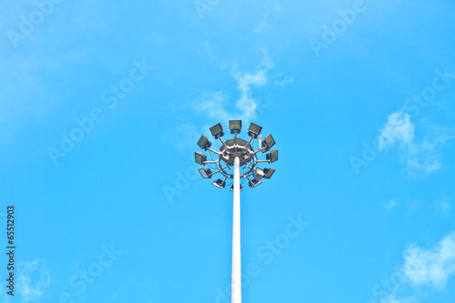 sportlight on blue sky background