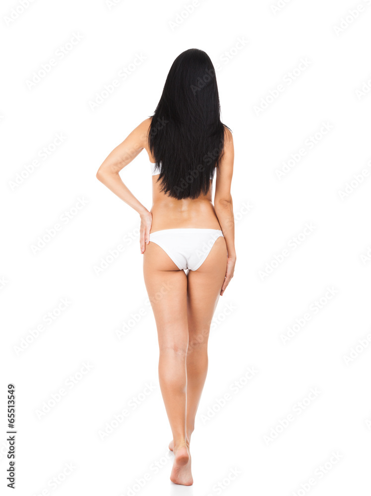 Rear view back young woman in panties Rear view back young woman in panties