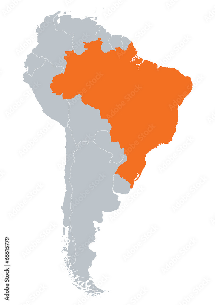 america map of brazil