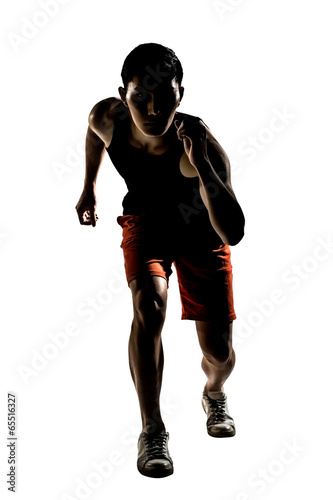 Asian athlete running