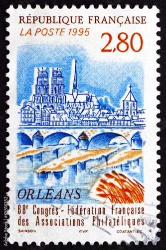 Postage stamp France 1995 View of Orleans