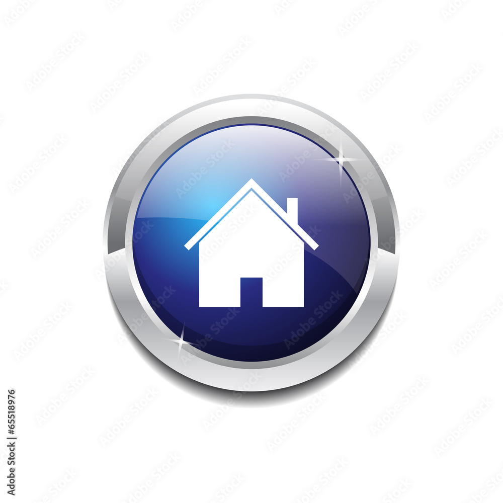 Home Circular Blue Vector Web Button Icon Home Circular Blue Vector Web Button Icon